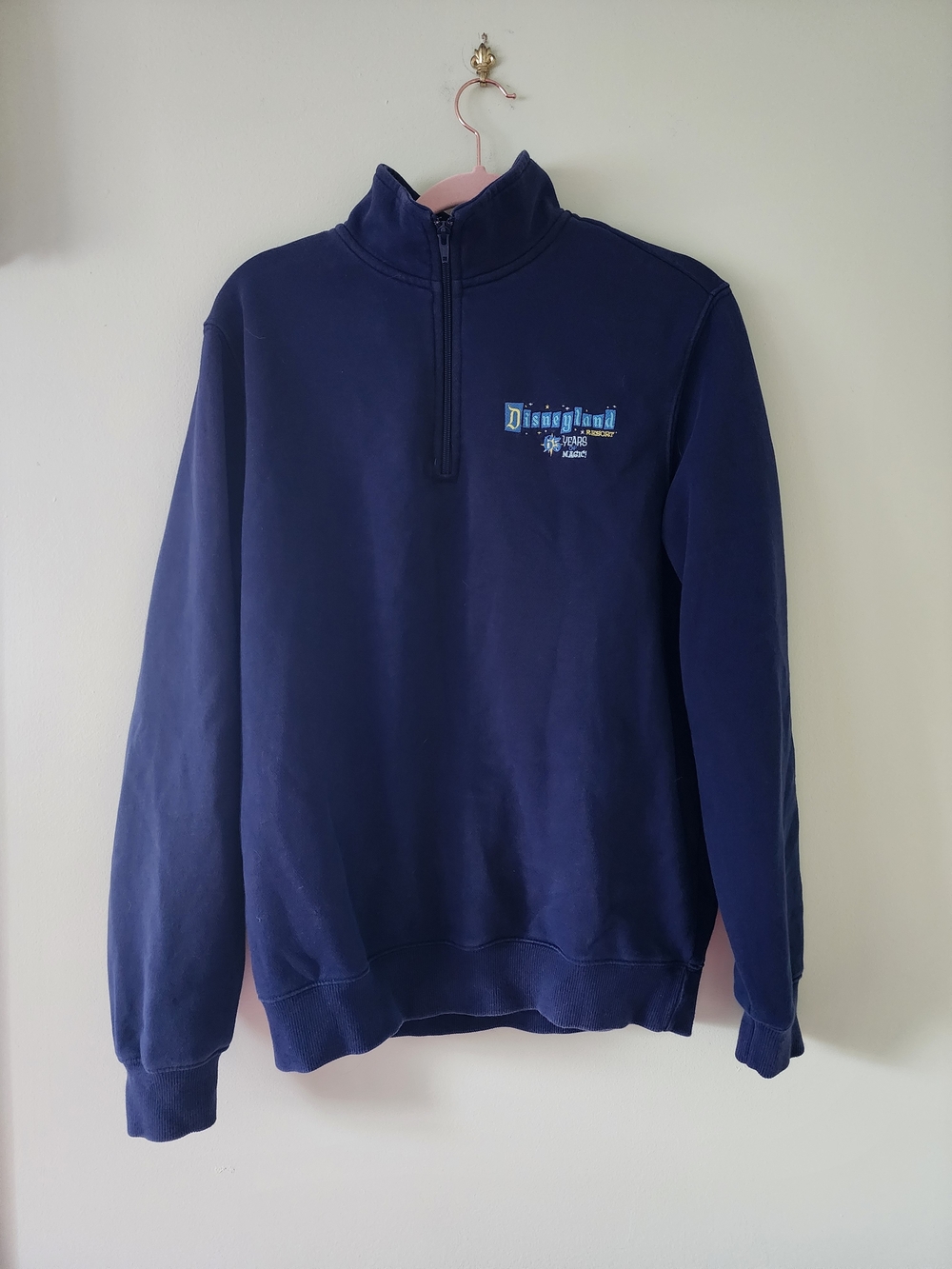 Disneyland Navy Blue Quarter-Zip Pullover Sweatshirt